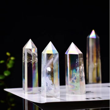 Aura clear quartz point
